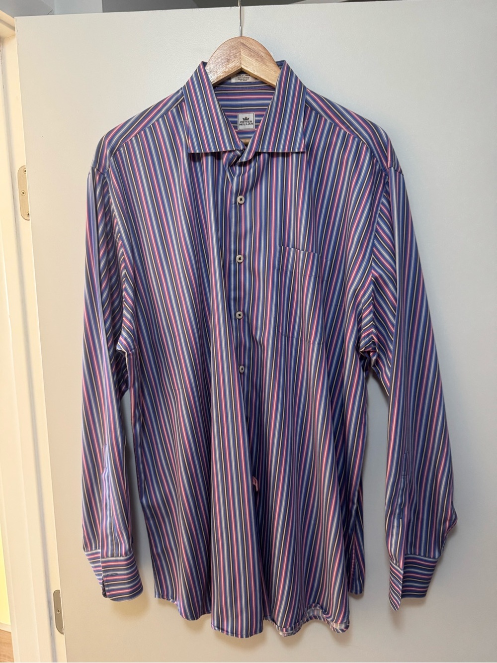Peter Millar Purple, Pink and Blue Striped Men's Dress Shirt